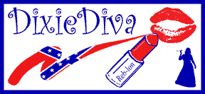 HBS 193 "Dixie Diva" w/ Lips, Reb-Lon Lipstick Battle flag Smear & Silhouette of the Diva  