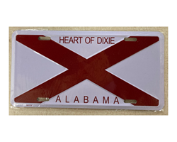 Tag 32 "ALABAMA HEART OF DIXIE" ON ALABAMA FLAG 