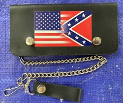 Trucker Leather Wallet With Chain US/REB Blended 
