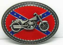 BB418 Motorcycle on Battle Flag Buckle 