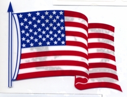  8" x 10" BIG  Waving USA Flag (Static Cling)  