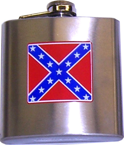 Flask, Stainless Steel w/ Battle Flag 