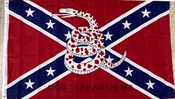 Rebel Flag with Snake "Dont Tread On Me" 