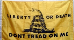 Gold Liberty Or Death 3x5 Poly Flag 