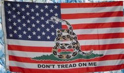 Gasden Dont Tread on Me Snake on US Flag 