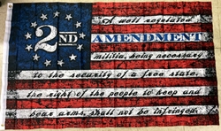 US 3x5 Poly Flag with the 2nd Amendment Written In The Stripes 