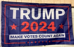 FT27 President  Blue Trump Flag 2024 Make Votes Count 