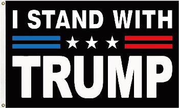 FT51  I Stand With Trump Black Flag 