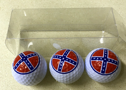 Golf Balls with Battle Flag.  3 Pack 
