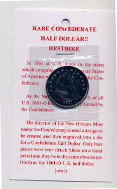 Confederate  Half Dollar With History **Made IN THE CSA 