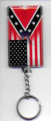 KR30  LED Light, REBEL/USA Blended Flag Key Chains  