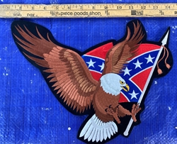 Large  Approx 11 x 13.5 inches P704 Flying Eagle/Rebel Flag Pole Outstretched Talons 