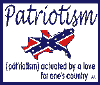  S189  "PATRIOTISM" showing definition "ACTUATED BY A LOVE FOR ONE’S COUNTRY" w/SOUTHERN STATES DONE IN BATTLE FLAG ART 