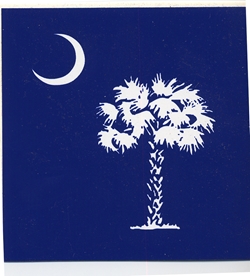 S206  SOUTH CAROLINA FLAG STICKER – APPROX. 3" SQUARE 