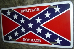 Tag 53 HERITAGE NOT HATE ON  BATTLE FLAG 