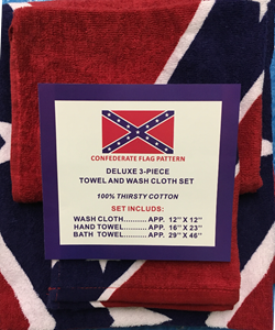  PREMIUM  CONFEDERATE FLAG  BATH TOWEL SETS,  HAND TOWEL, & WASH CLOTH  