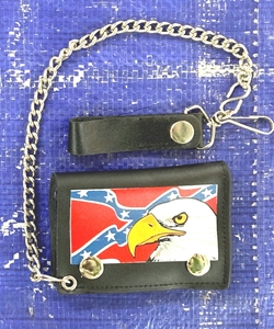 Trifold #5 Leather Wallet With Chain  Eagle BF 