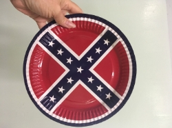 9"Battle flag Paper Plates 12 to the Package 
