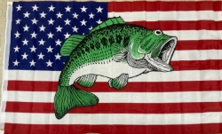 Bass on US 3x5 Poly Flag 