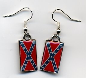 Battle Flag Dangle Ear Rings 