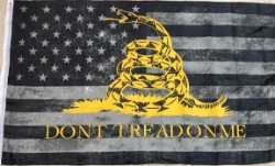 Black US Flag with Gadsden Dont Tread On Me 