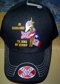 Cap Black "In Dixieland, Ill Take My Stand" Cap  sold individually 