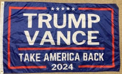 FT68 TRUMP VANCE  TAKE AMERICA BACK BLUE FLAG TRUMP