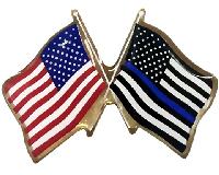 HP6134 Crossed US/Blue Lives Flags Dozen 