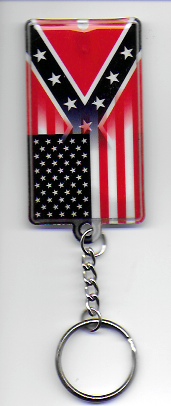 FLK 104 LED Light, REBEL/USA Blended Flag Key Chains  By The Dozen 