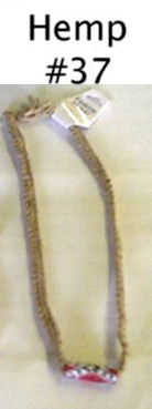Necklace #37 Hemp with single battle flag bead 