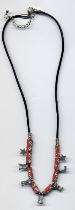 Necklace #75 The Word R E B E L with  Small BF Bead Spacers 