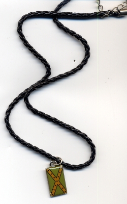 Necklace  #78  Camo (Subdued Green & Brown) Leather Necklace 