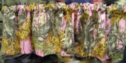 PINK CAMO  CURTAIN VALANCE 