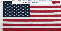 Super Knit Poly United States Flag (sizes available) 