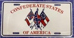 Tag18 "CONFEDERATE STATES OF AMERICA"  W/ 1ST, 2ND , 3RD & BATTLE FLAGS 