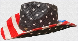 US Cowboy Hat  Red/white/blue Stars over Stripes 