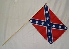 12" x 18" Stick flag Confederate Battle Flag (Naval   Jack). on 30" Staff DZ