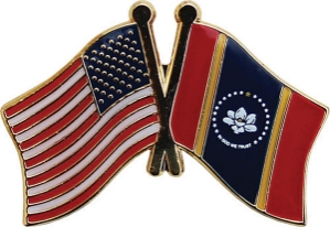 Hat Pin 6215  CURRENT MS/US Flag   Sold By The Dozen 