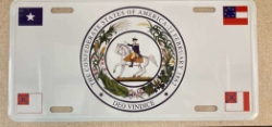 Great Seal of The Confederacy With Flags in coners 