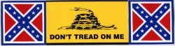 B166 	Gadsden/Rebel Combo BIG sticker  3" x 11.5" 