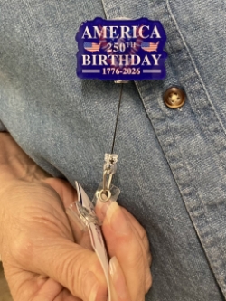 Retractable ID Badge Holder 250th Anniversary Sold by the Dozen 
