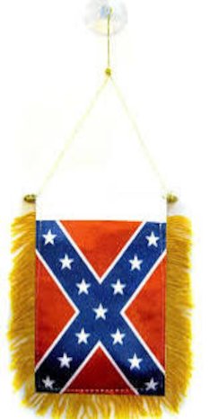Battle Flag Mini Banner 4" x 6" with suction cup sold by the dozen 