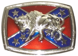 BB118 Buffalo on Battle Flag Buckle 