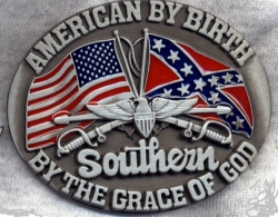BB411 American By Birth Southern By the Grace of God Buckle 