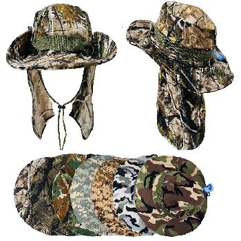 Camo Boonie Hat with Neck Flap 