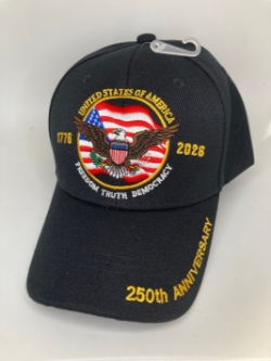 250th Anniversary Cap with Embroidered Eagle and US Flag cp504 