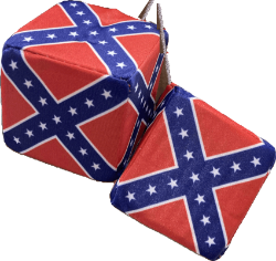 Hanging  Battle Flag 3" Rear View Mirror Dice Sold Individually  