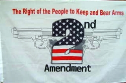 White 2nd Amendment 3x5" Poly Flag 
