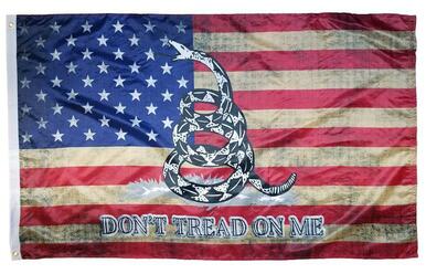Vintage look Gadsden Flag F348 