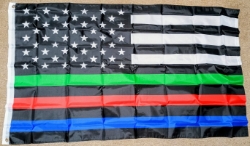 Green,Red, and blue Lives Flag F 349 